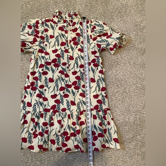 Hyacinth House Tuckernuck Midi Dress Red Floral Print Puff Sleeves Small NWT - Picture 8 of 11